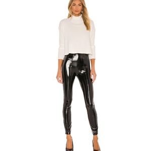 SPANX PATENT LEATHER Black HIGH WAISTED LEGGING PANT SIZE XS